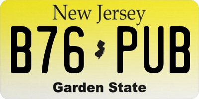 NJ license plate B76PUB