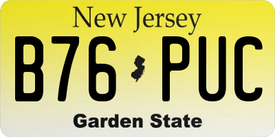 NJ license plate B76PUC