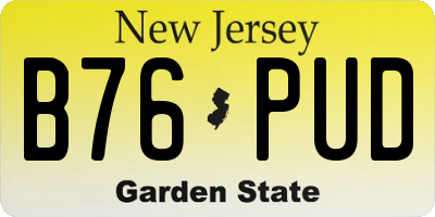 NJ license plate B76PUD
