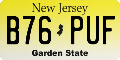 NJ license plate B76PUF