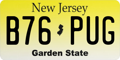 NJ license plate B76PUG