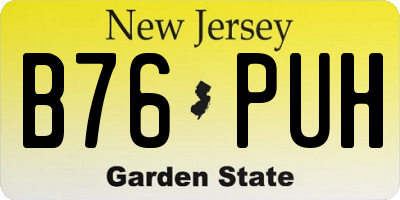 NJ license plate B76PUH