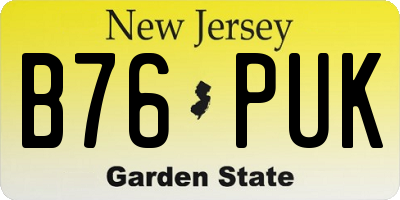 NJ license plate B76PUK