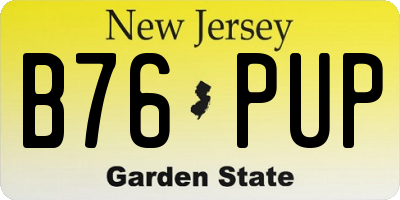NJ license plate B76PUP