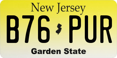 NJ license plate B76PUR