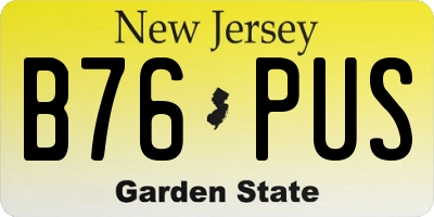 NJ license plate B76PUS