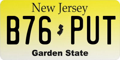 NJ license plate B76PUT