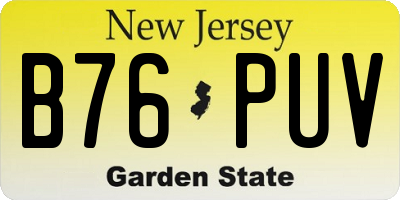 NJ license plate B76PUV