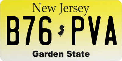 NJ license plate B76PVA