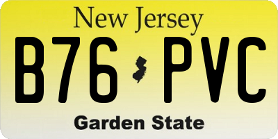 NJ license plate B76PVC