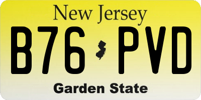 NJ license plate B76PVD