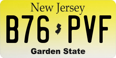 NJ license plate B76PVF