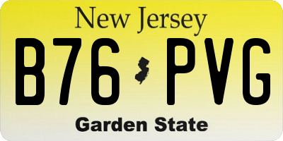 NJ license plate B76PVG