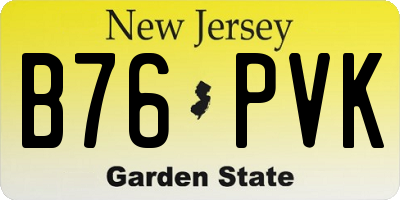 NJ license plate B76PVK