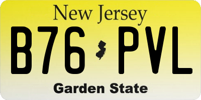 NJ license plate B76PVL