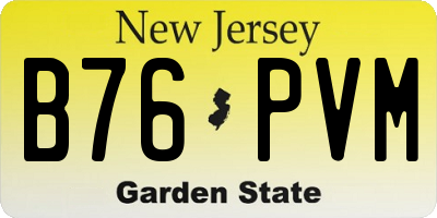 NJ license plate B76PVM