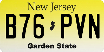NJ license plate B76PVN