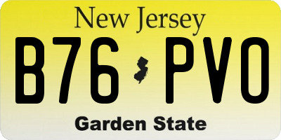 NJ license plate B76PVO