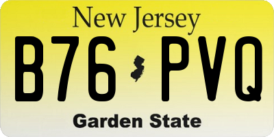 NJ license plate B76PVQ