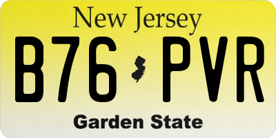 NJ license plate B76PVR