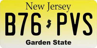 NJ license plate B76PVS