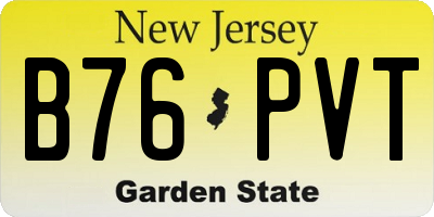NJ license plate B76PVT
