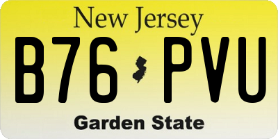 NJ license plate B76PVU