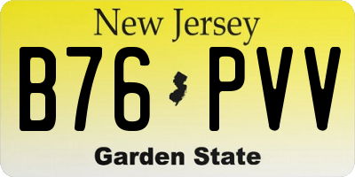 NJ license plate B76PVV