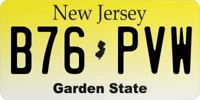 NJ license plate B76PVW