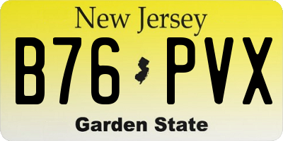 NJ license plate B76PVX