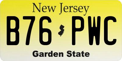 NJ license plate B76PWC