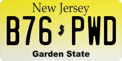 NJ license plate B76PWD