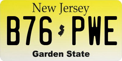 NJ license plate B76PWE