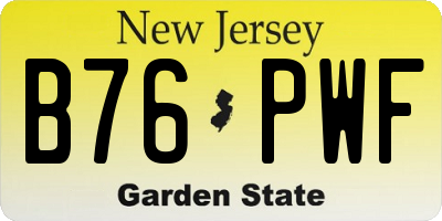NJ license plate B76PWF