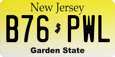 NJ license plate B76PWL