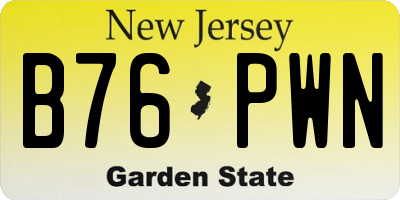 NJ license plate B76PWN