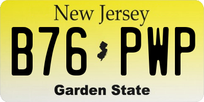 NJ license plate B76PWP