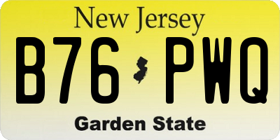 NJ license plate B76PWQ