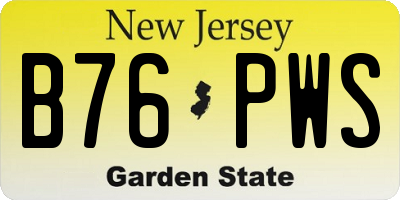 NJ license plate B76PWS