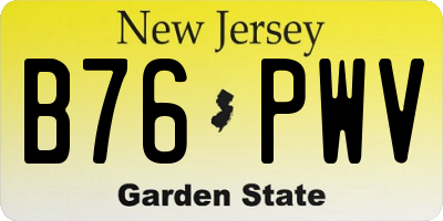 NJ license plate B76PWV
