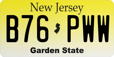 NJ license plate B76PWW