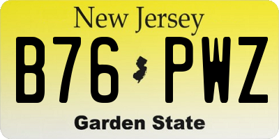 NJ license plate B76PWZ