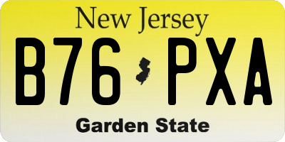 NJ license plate B76PXA