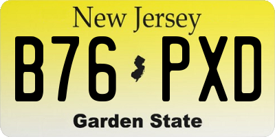 NJ license plate B76PXD