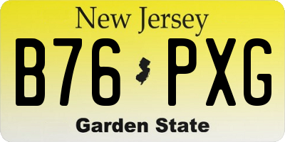 NJ license plate B76PXG