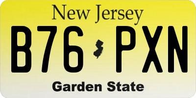 NJ license plate B76PXN