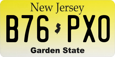 NJ license plate B76PXO