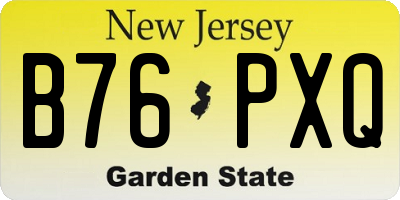 NJ license plate B76PXQ