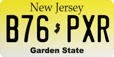 NJ license plate B76PXR
