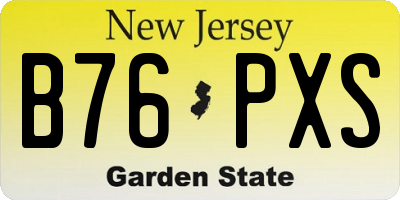 NJ license plate B76PXS